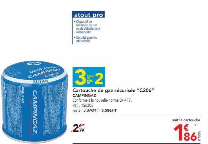 cartouche de gaz sécurisée campingaz