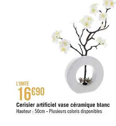 cerisier artificiel vase céramique blanc