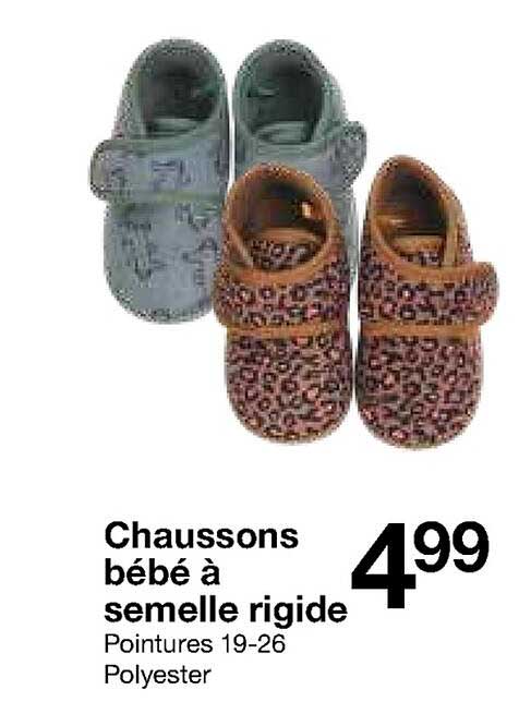 chaussons bébé à semelle rigide