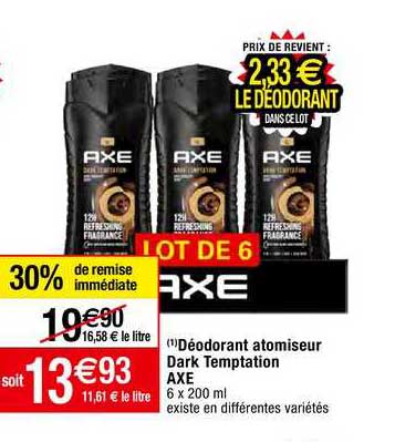 déodorant atomiseur dark temptation axe