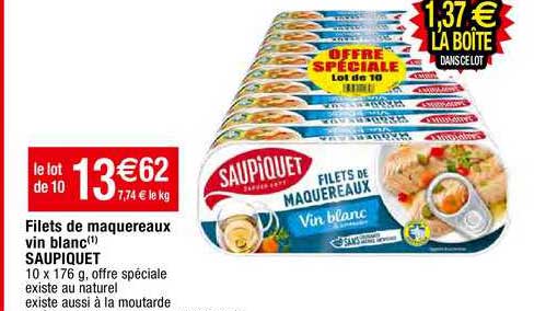 Filets De Maquereaux Vin Blanc Saupiquet