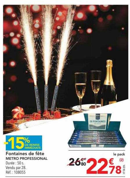 fontaines de fête metro professional