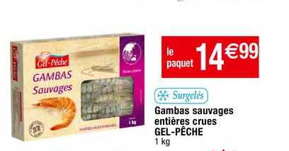 gambas sauvages entières crues gel-pêche