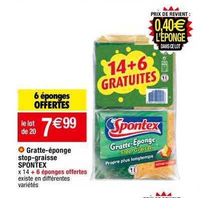 gratte-ponge stop-graisse spontex