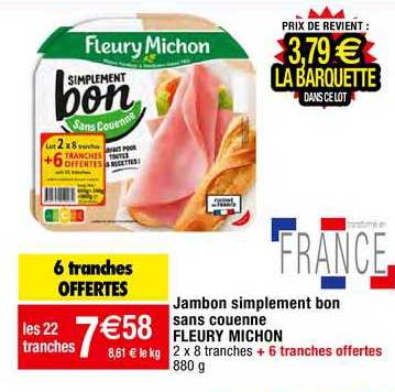 jambon simplement bon sans couenne fleury michon