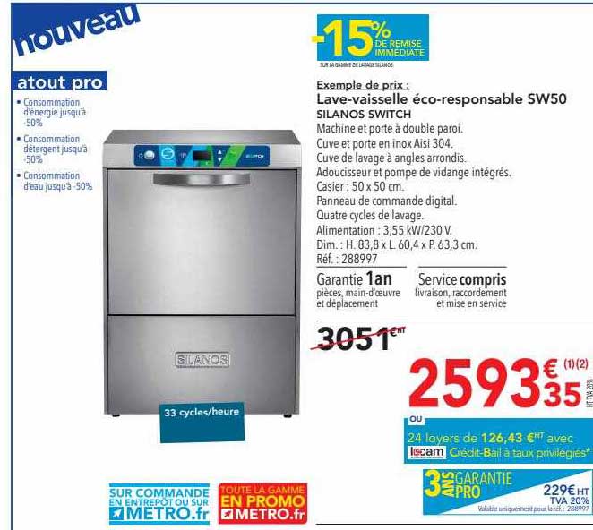 lave-vaisselle éco-reponsable silanos switch