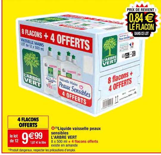 liquide vaisselle peaux sensibles l'arbre vert