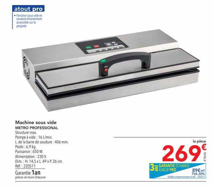 machine sous vide metro preofessional