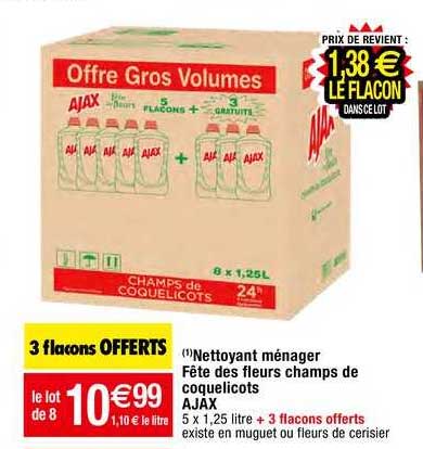 nettoyant ménager fête des fleurs champs de coquelicots ajax