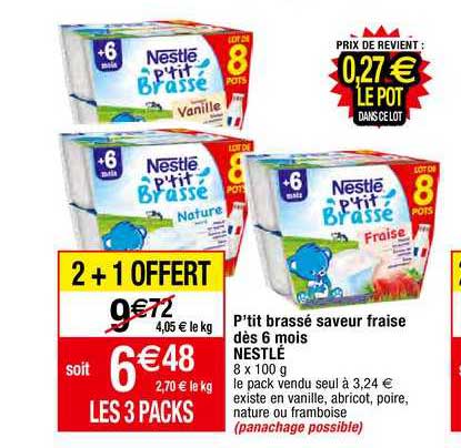 P'tit Brassé Saveur Fraise Dès 6 Mois Nestlé