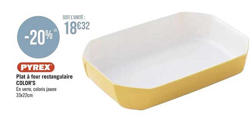 Plat à Four Rectangulaire Color's Pyrex