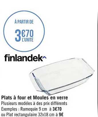 Plats à Four Et Moules En Verre Finlandek