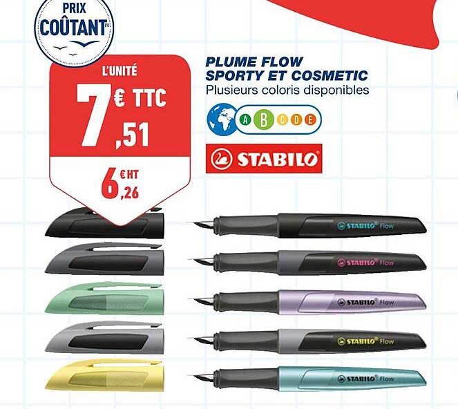plume flow sporty et cosmetic stabilo