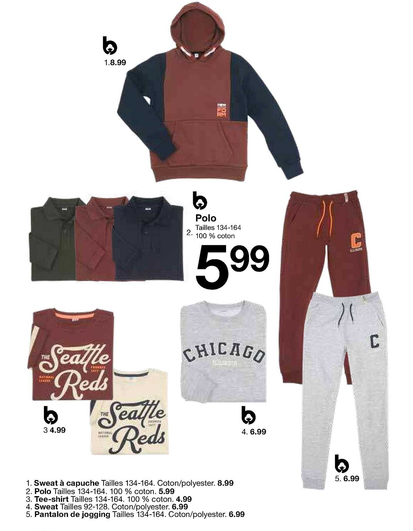 polo, sweat à capuche, tee-shirt, sweat, pantalon de jogging