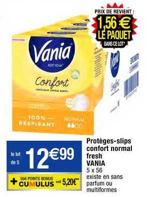 protège-slips onfort normal fresh vania