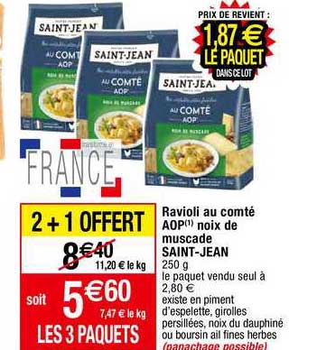 ravioli au comté aop noix de muscade sanit-jean