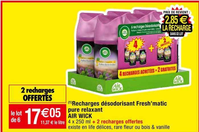 recharges désodorisant fresh'matic pre relaxant air wick