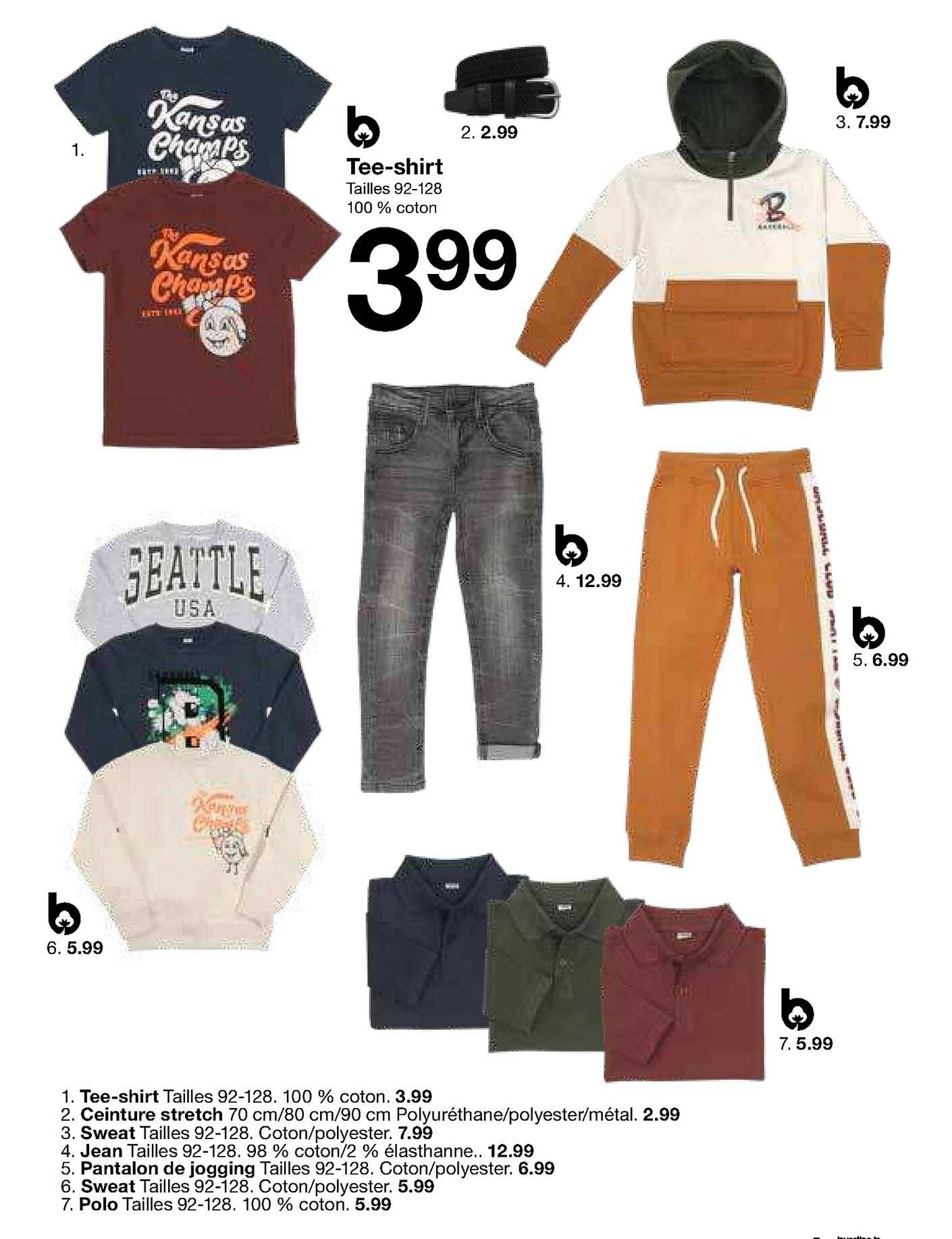 tee-shirt, ceinture, sweat, jean, pantalon, sweat, polo