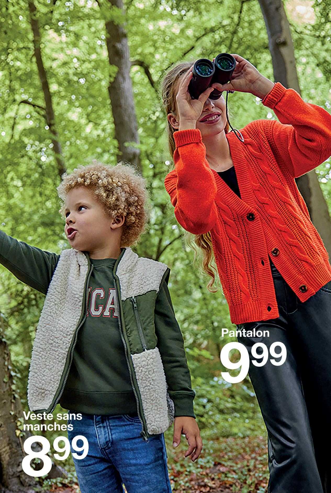 pantalon, veste sans manches