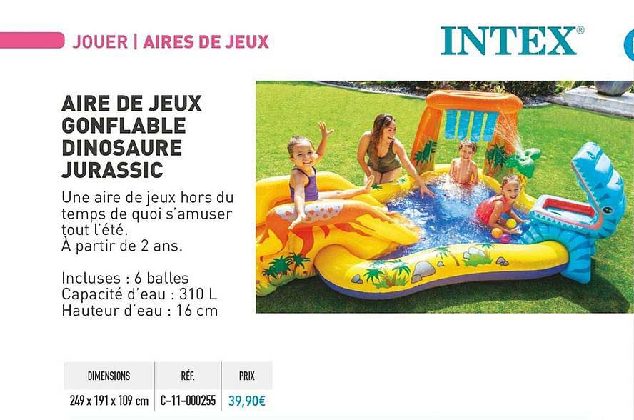 aire de jeux gonflable dinosaure jurassic intex