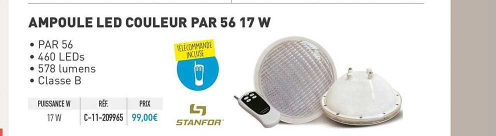 ampoule led couleur par 56 17w