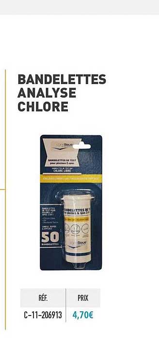 bandelettes analyse chlore