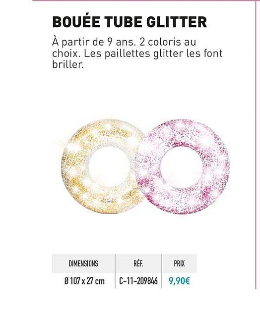 bouée tube glitter