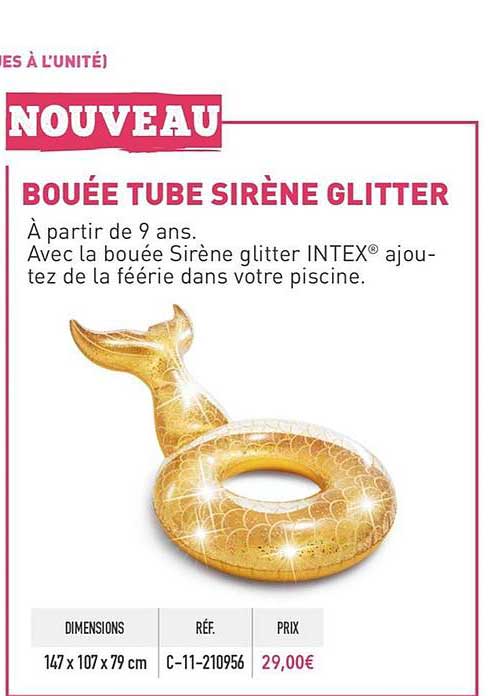 bouée tube sirène glitter