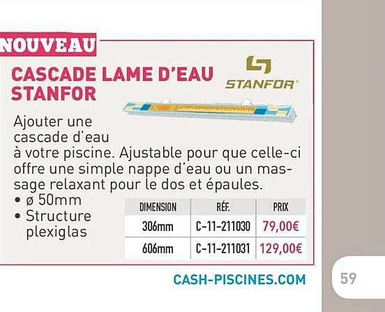 cascade lame d'eau stanfor