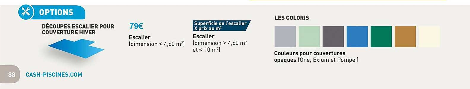 découpes escalier pour couverture hiver