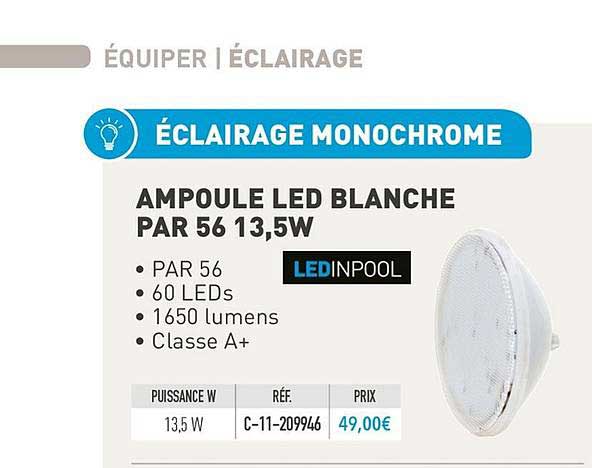 ampoule led blanche par 56 13.5w ledinpool