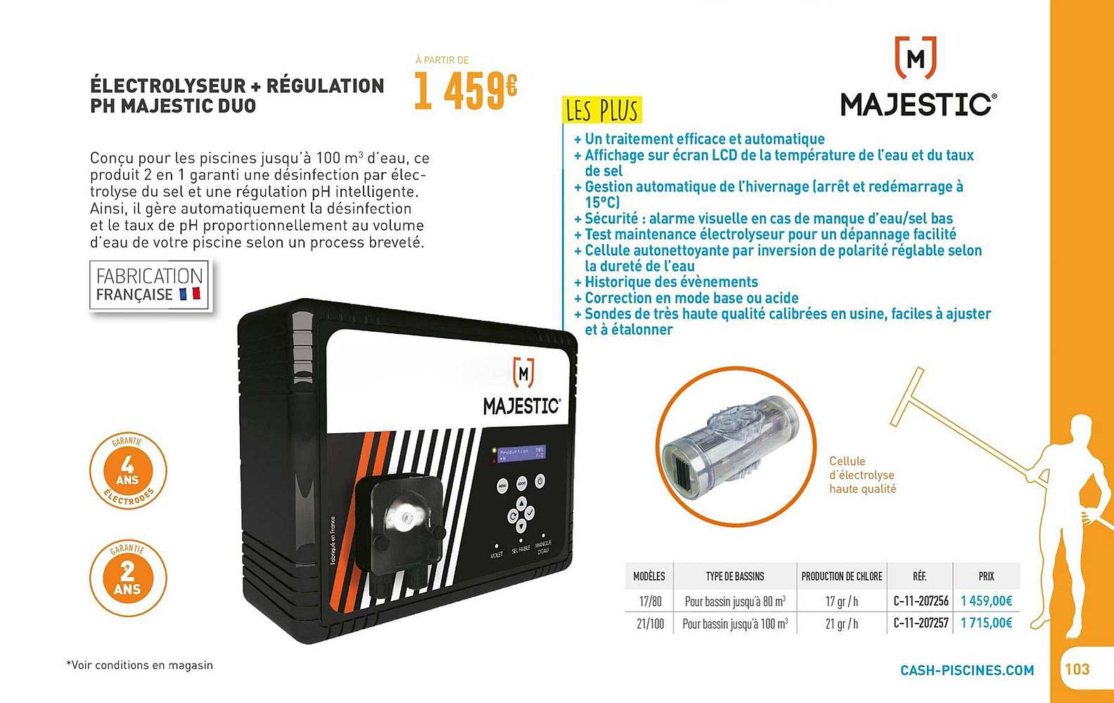 électrolyseur + régulation ph majestic duo