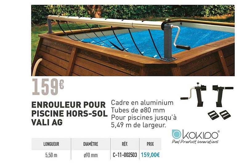 enrouleur pour piscine hors sol vali ag kokido