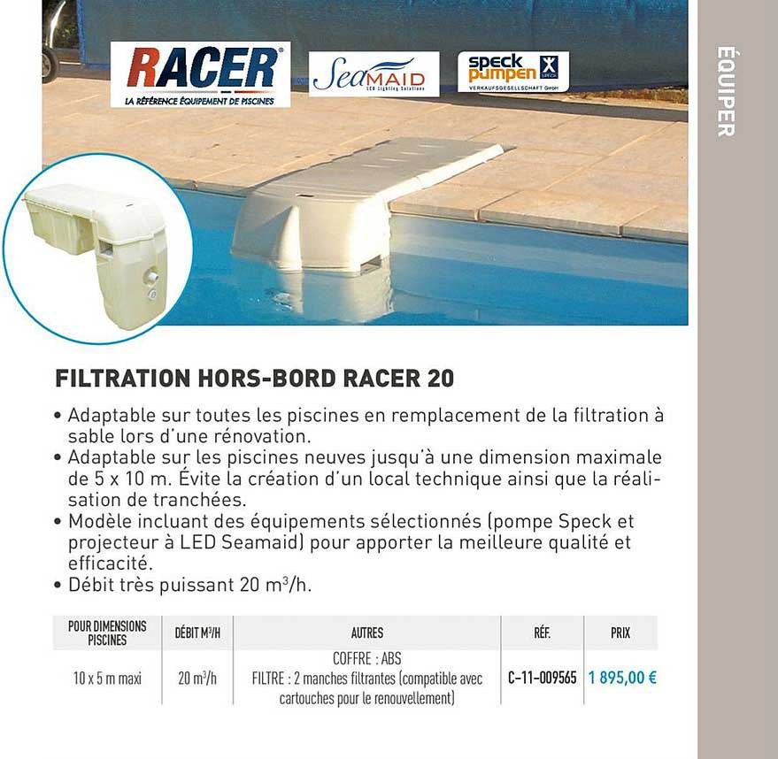 filtration hors bord racer 20