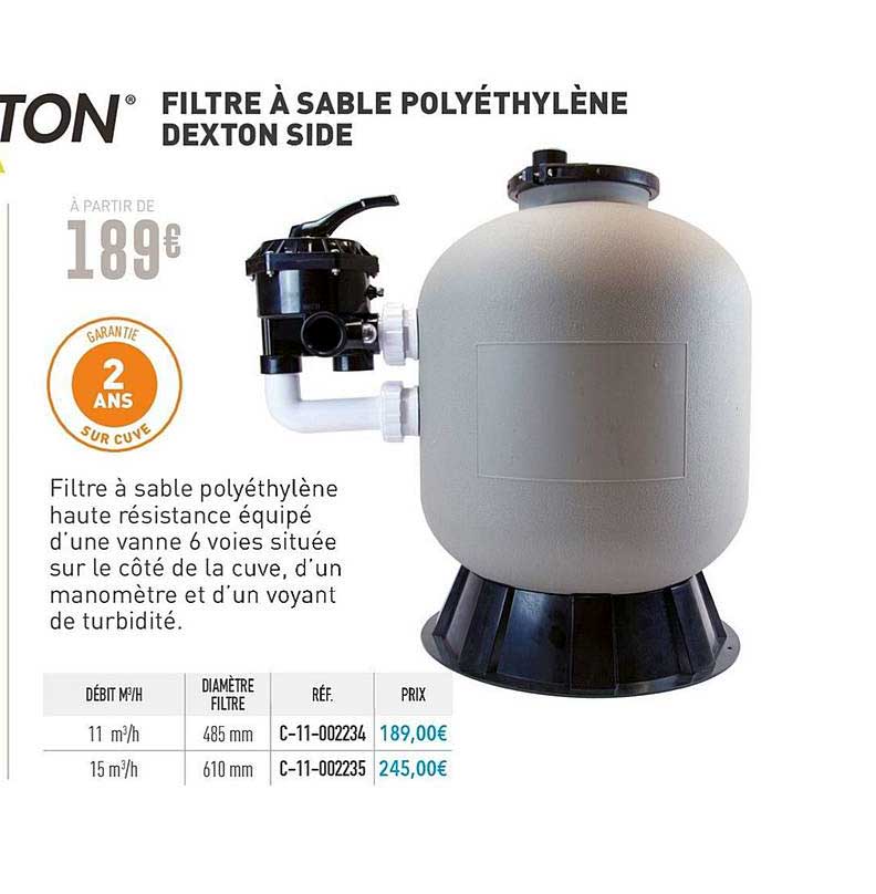 filtre à sable polyéthylène dexton side