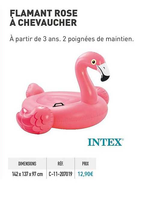 flamant rose à chevaucher intex