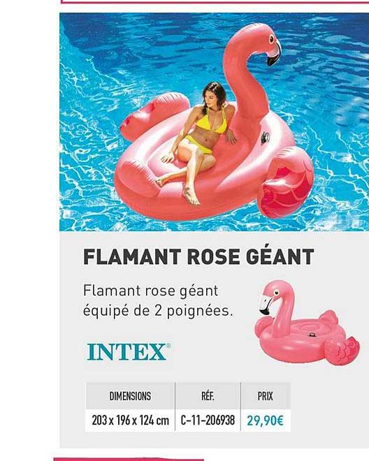 flamant rose géant intex