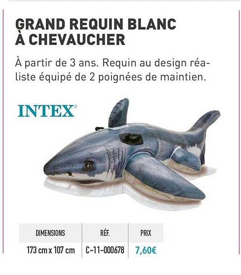 grand requin blanc à chevaucher intex
