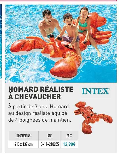 homard réaliste à chevaucher intex
