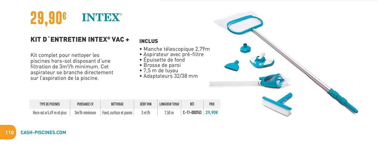 kit d'entretien intex vac+