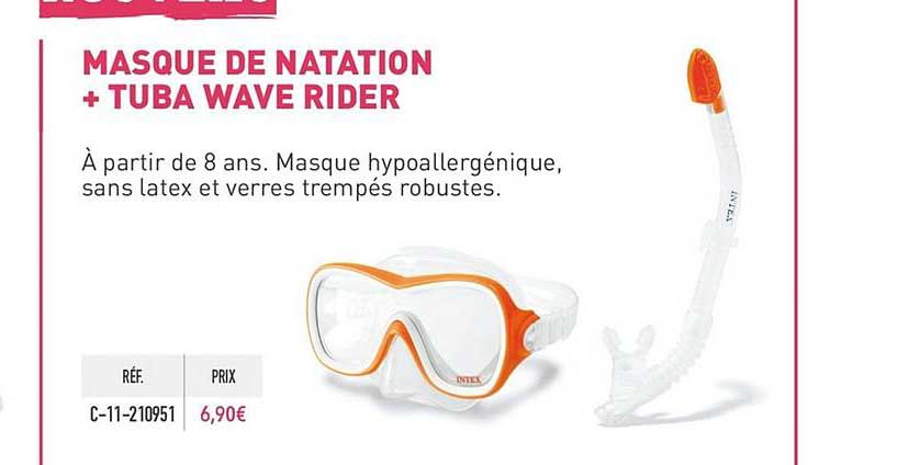 masque de natation + tuba wave rider