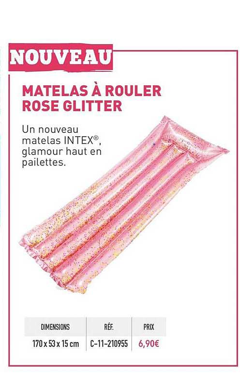 matelas à rouler rose glitter
