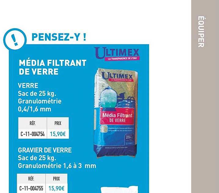 média filtrant de verre