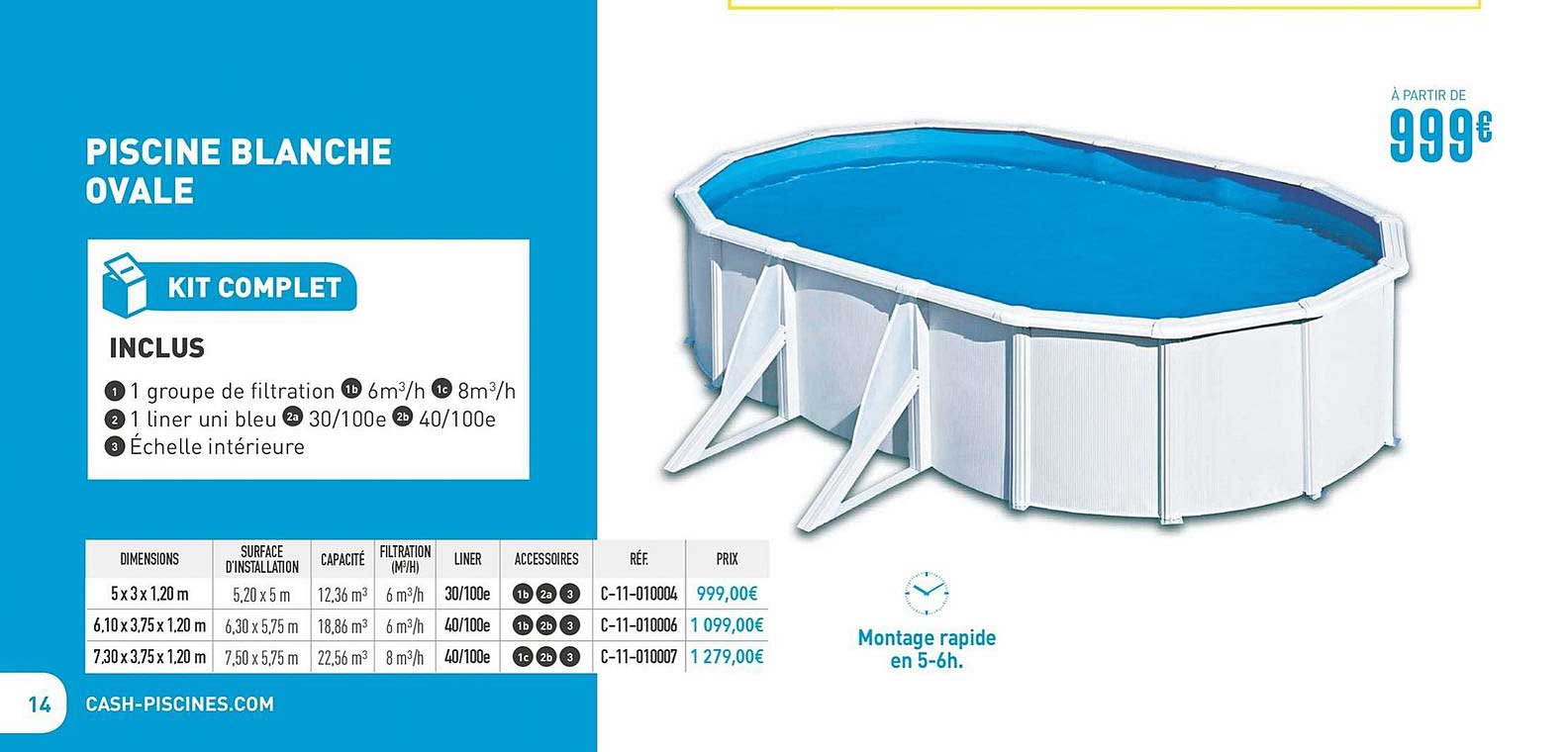 Piscine Blanche Ovale