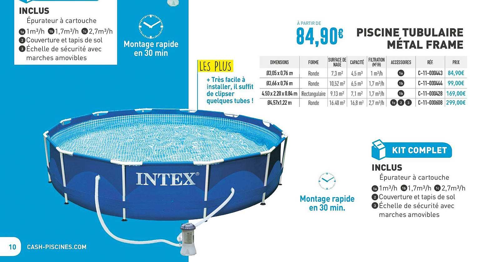 piscine tubulaire métal frame
