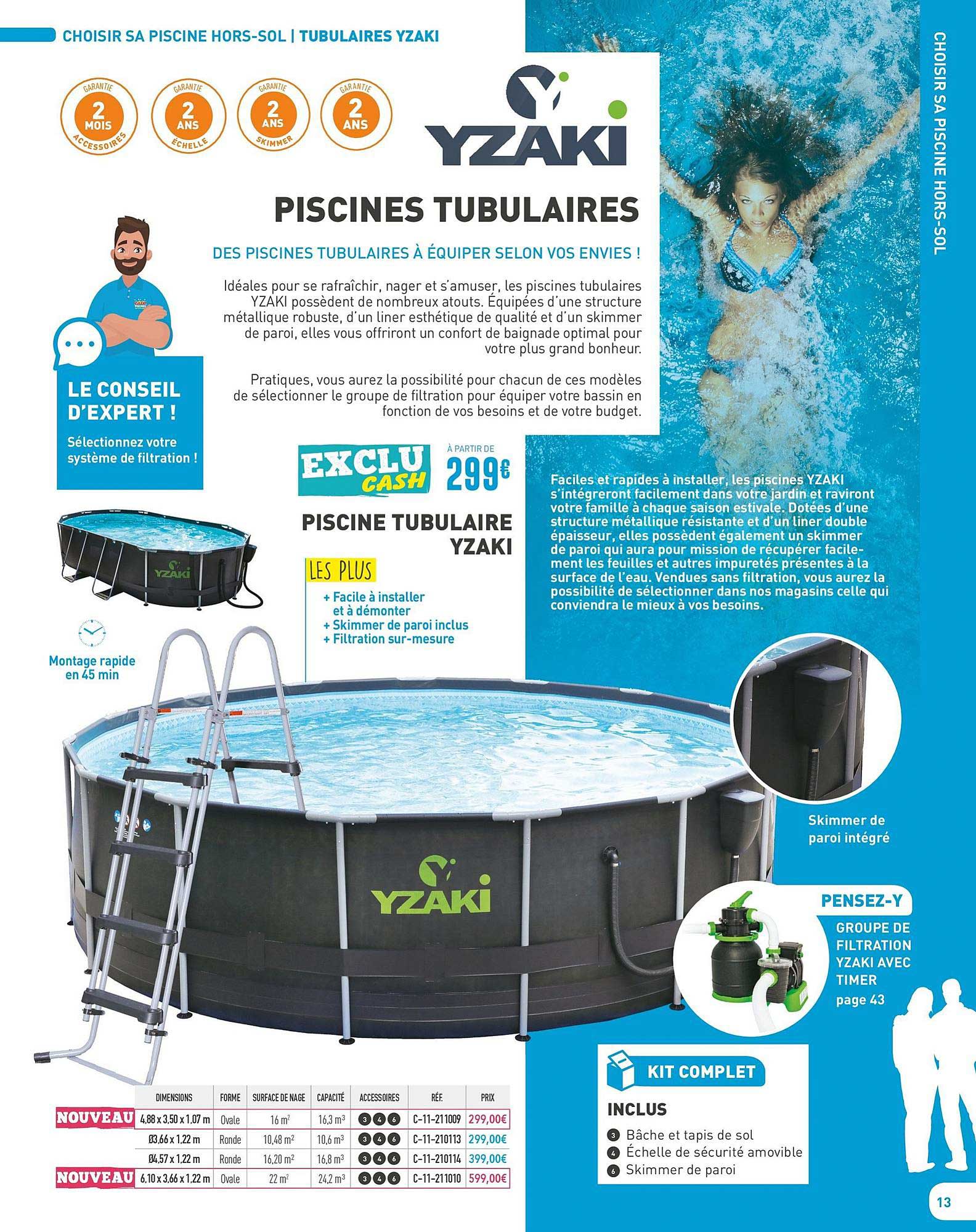 piscine tubulaire yzaki