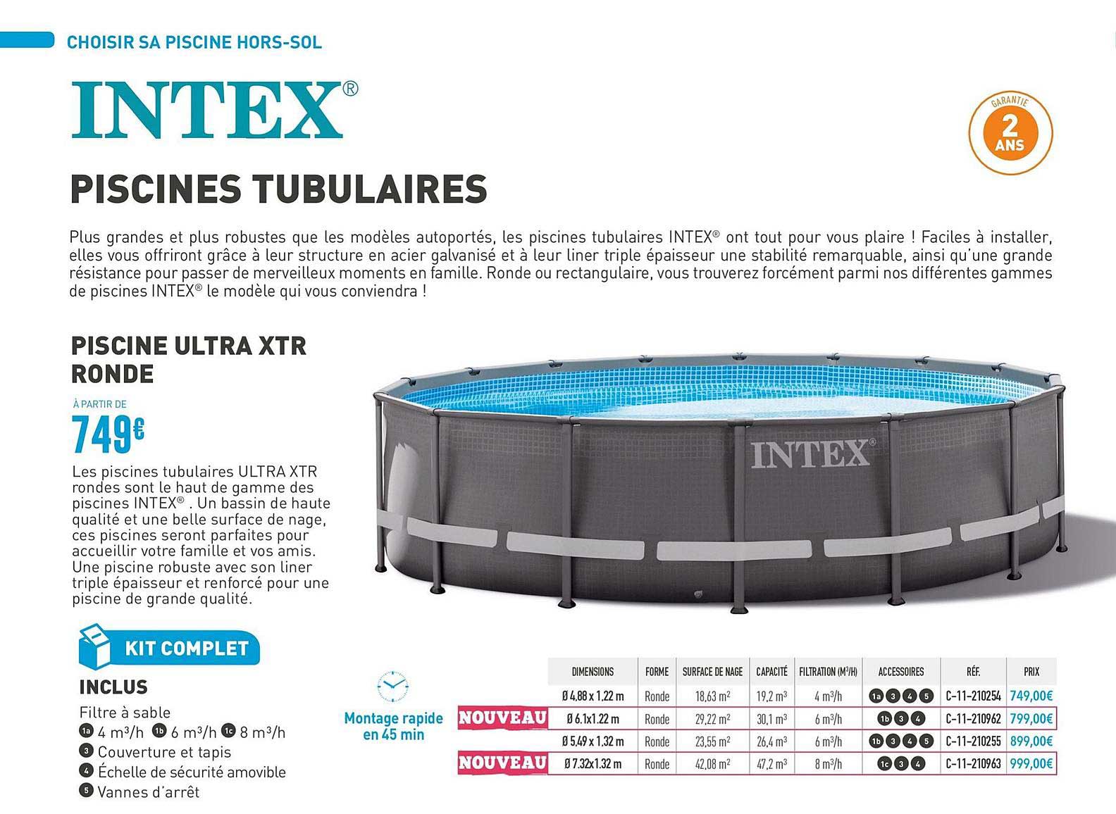 piscines tubulaires piscine ultra xtr ronde intex