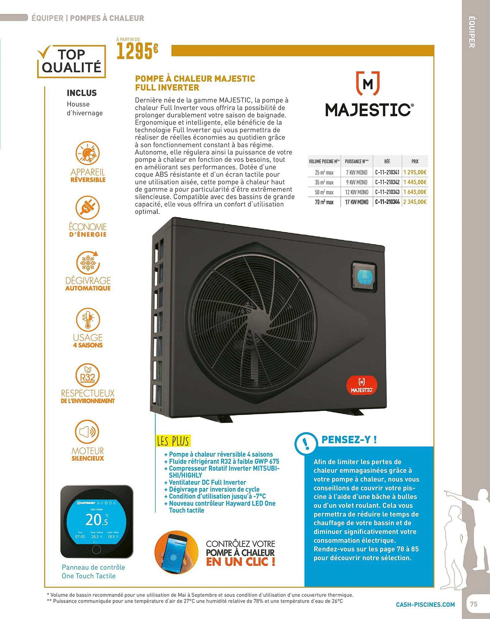 pompe à chaleur majestic full inverter