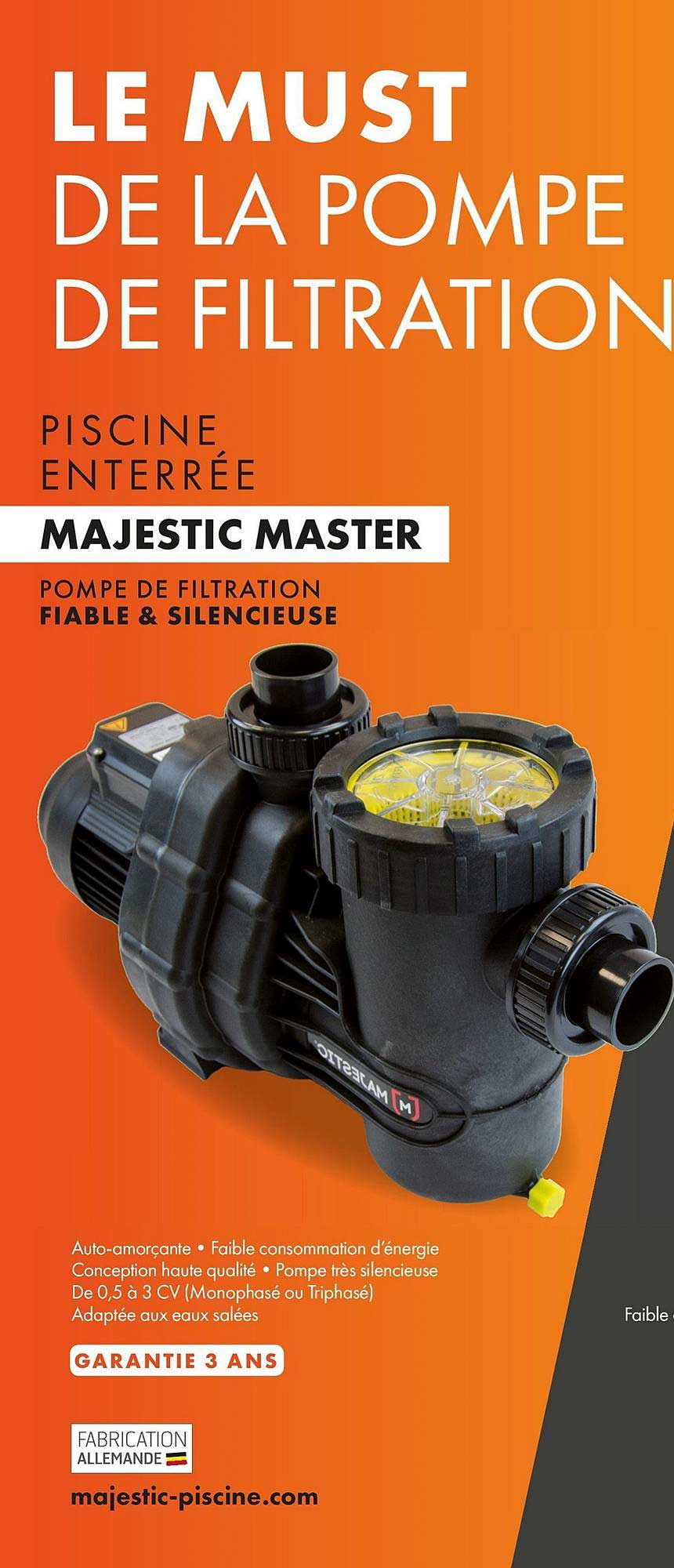 Pompe De Filtration Piscine Enterrée Majestic Master