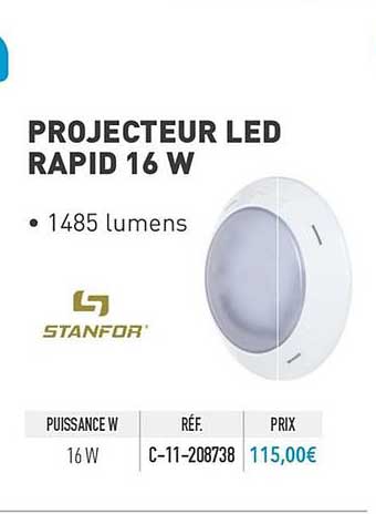 projecteur led rapide 16w stanfor